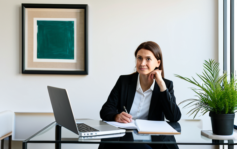 A female mental health professional, fully clothed in a modest business casual outfit, sitting comfortably in a well-lit, serene therapy office. She is leaning slightly forward, a warm, empathetic expression on her face, with a thoughtful gaze directed towards an empty, inviting armchair, representing an engaged listening posture. A notepad and a cup of tea are on a small side table. The office features soft, natural light, a few green plants, and tasteful, abstract art on the walls. The atmosphere is calm and professional, emphasizing trust and connection. Perfect anatomy, correct proportions, natural pose, well-formed hands, proper finger count, natural body proportions. Safe for work, appropriate content, fully clothed, professional, family-friendly, high quality, professional photography.